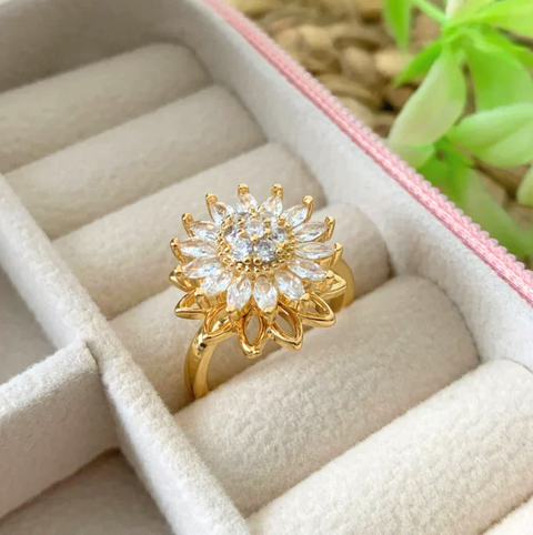 🌻 El Anillo que Gira Hacia el Amor – ¡Hazlo Brillar por Ti!